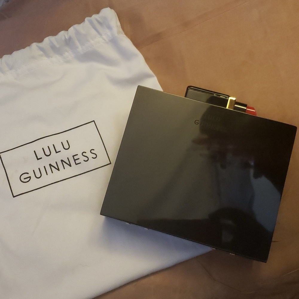 Lulu Guinness Black Lipstick Chloe Clutch Bag View 2